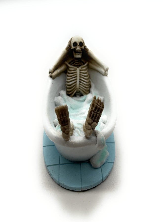 RUSTIX Skeleton in Bathtub Figurine - Gothic Bathroom Decor | Halloween Skeleton Statue | Funny Resin Skeleton Bath Figurine | Bubble Bath Skeleton Gift | Unique Gothic Bathroom Accessories - Image 2